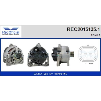 Alternatore RECOFICIAL REC2015135.1
