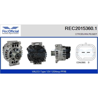 Alternatore RECOFICIAL REC2015360.1