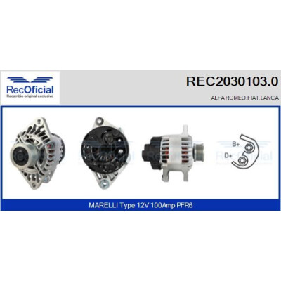 Alternatore RECOFICIAL REC2030103.0