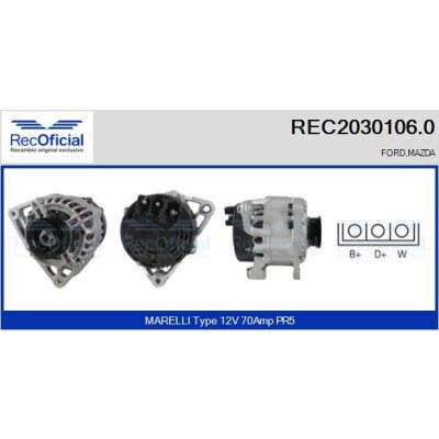 Alternatore RECOFICIAL REC2030106.0