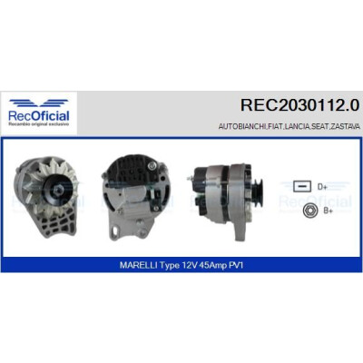 Alternatore RECOFICIAL REC2030112.0