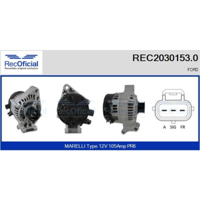 Alternatore RECOFICIAL REC2030153.0