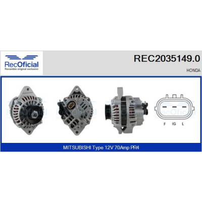 Alternatore RECOFICIAL REC2035149.0