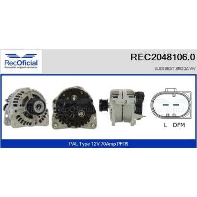 Alternatore RECOFICIAL REC2048106.0