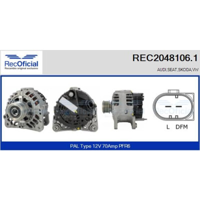 Alternatore RECOFICIAL REC2048106.1