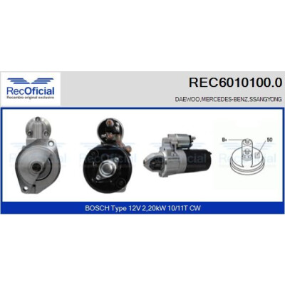 Motorino di avviamento RECOFFICIAL REC6010100.0