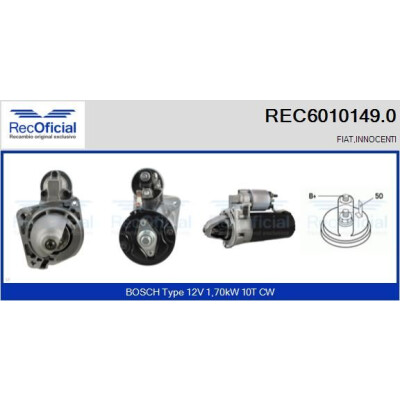 Motorino di avviamento RECOFFICIAL REC6010149.0