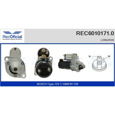Motorino di avviamento RECOFFICIAL REC6010171.0