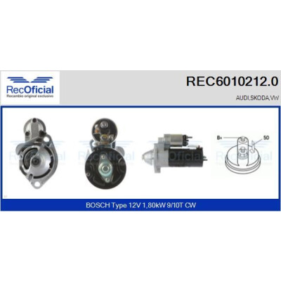 Motorino di avviamento RECOFFICIAL REC6010212.0