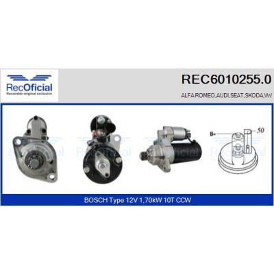Motorino di avviamento RECOFFICIAL REC6010255.0