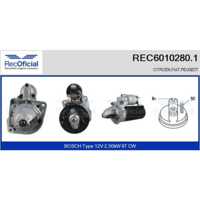Motorino di avviamento RECOFICIAL REC6010280.1
