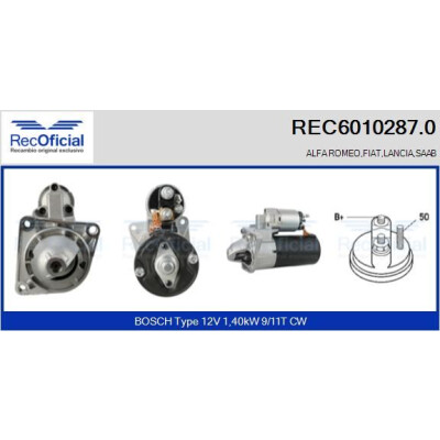 Motorino di avviamento RECOFICIAL REC6010287.0