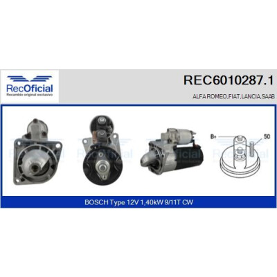 Motorino di avviamento RECOFICIAL REC6010287.1