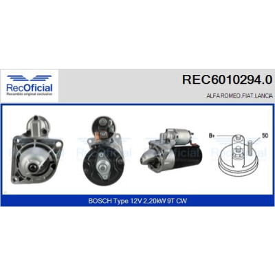 Motorino di avviamento RECOFICIAL REC6010294.0