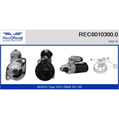 Motorino di avviamento RECOFICIAL REC6010300.0