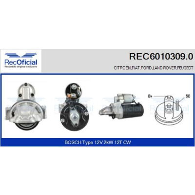 Motorino di avviamento RECOFICIAL REC6010309.0