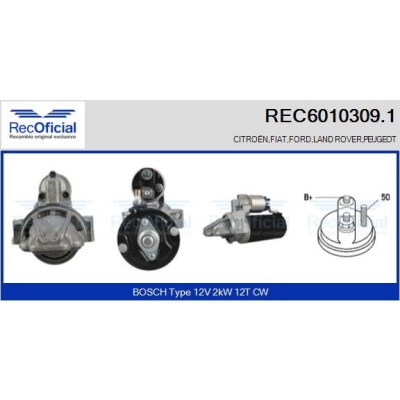 Motorino di avviamento RECOFICIAL REC6010309.1
