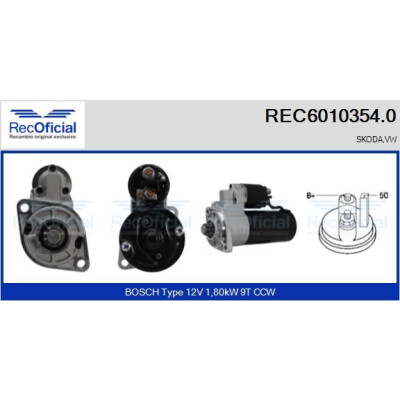 Motorino di avviamento RECOFFICIAL REC6010354.0