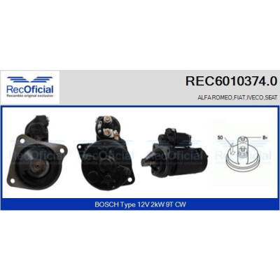 Motorino di avviamento RECOFFICIAL REC6010374.0