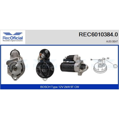 Motorino di avviamento RECOFFICIAL REC6010384.0