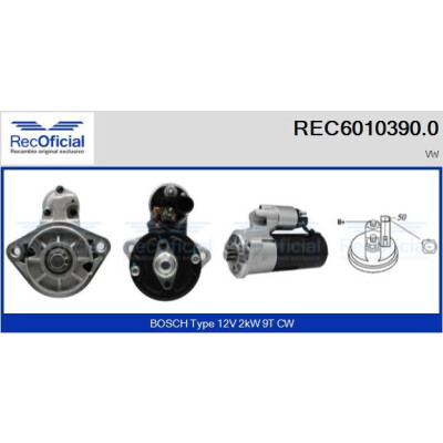 Motorino di avviamento RECOFFICIAL REC6010390.0