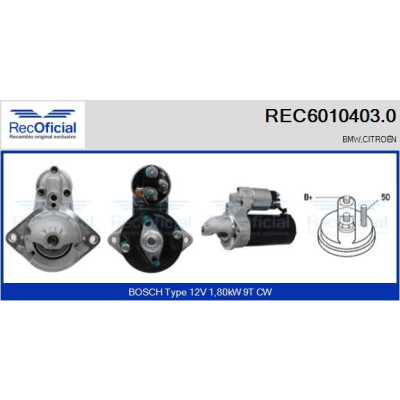 Motorino di avviamento RECOFICIAL REC6010403.0