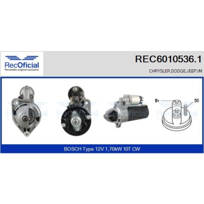 Motorino di avviamento RECOFICIAL REC6010536.1