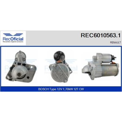 Motorino di avviamento RECOFICIAL REC6010563.1