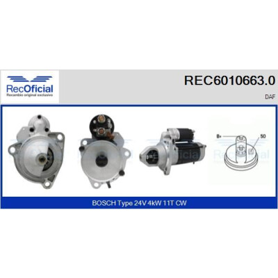 Motorino di avviamento RECOFFICIAL REC6010663.0