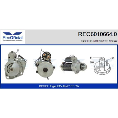 Motorino di avviamento RECOFICIAL REC6010664.0