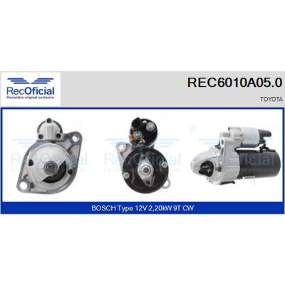 Motorino di avviamento RECOFICIAL REC6010A05.0