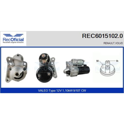 Motorino di avviamento RECOFICIAL REC6015102.0