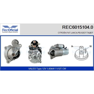 Motorino di avviamento RECOFICIAL REC6015104.0