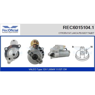 Motorino di avviamento RECOFICIAL REC6015104.1