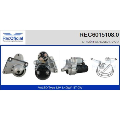 Motorino di avviamento RECOFFICIAL REC6015108.0