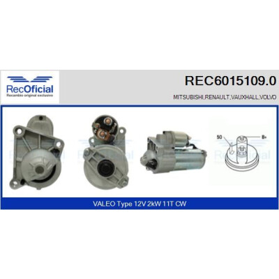 Motorino di avviamento RECOFICIAL REC6015109.0