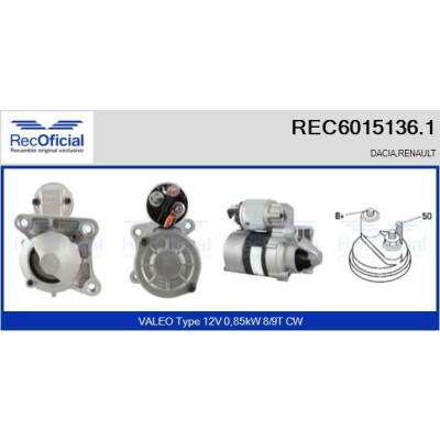 Motorino di avviamento RECOFICIAL REC6015136.1
