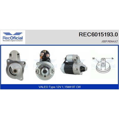 Motorino di avviamento RECOFICIAL REC6015193.0
