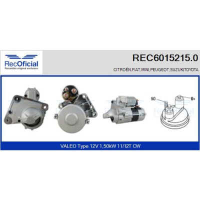 Motorino di avviamento RECOFICIAL REC6015215.0