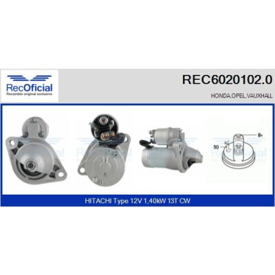 Motorino di avviamento RECOFICIAL REC6020102.0