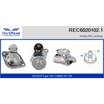 Motorino di avviamento RECOFICIAL REC6020102.1