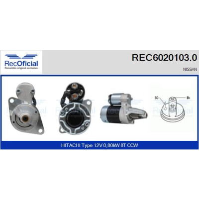 Motorino di avviamento RECOFICIAL REC6020103.0