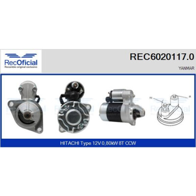 Motorino di avviamento RECOFFICIAL REC6020117.0