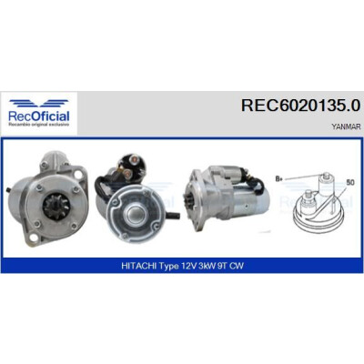 Motorino di avviamento RECOFICIAL REC6020135.0
