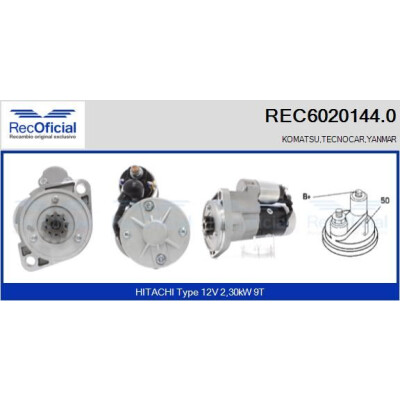 Motorino di avviamento RECOFFICIAL REC6020144.0