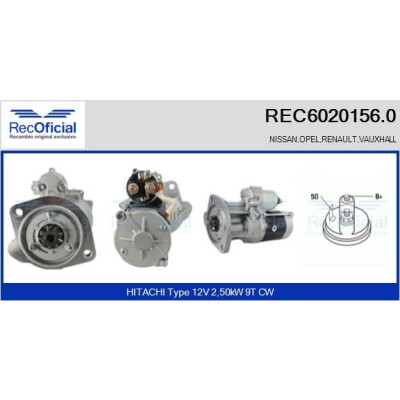 Motorino di avviamento RECOFICIAL REC6020156.0