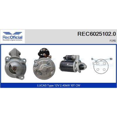 Motorino di avviamento RECOFICIAL REC6025102.0