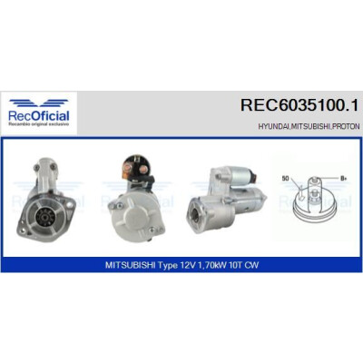 Motorino di avviamento RECOFICIAL REC6035100.1
