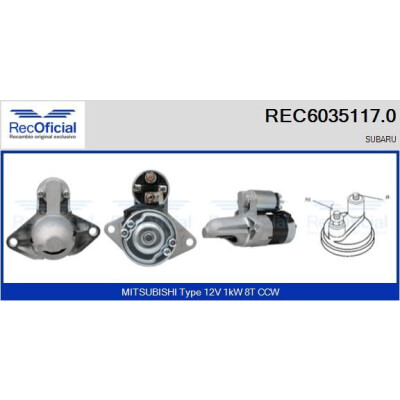 Motorino di avviamento RECOFFICIAL REC6035117.0