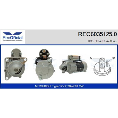 Motorino di avviamento RECOFICIAL REC6035125.0